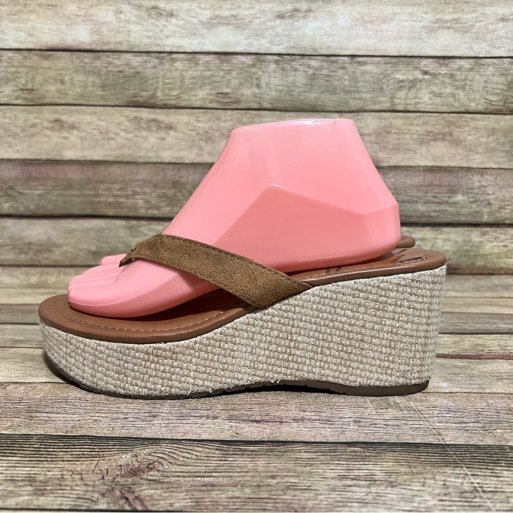 Zodiac Brown Leather Rio Wedge Sandals